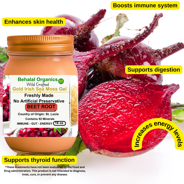 Beet Root and Lemon Irish Sea Moss Gel – Behalal Organics St. Lucia Gold Sea Moss Superfood, vegan and halal supplement for energy and vitality Beet Root and Lemon Irish Sea Moss Gel – Behalal Organics St. Lucia Gold Sea Moss Superfood, vegan and halal supplement for energy and vitality