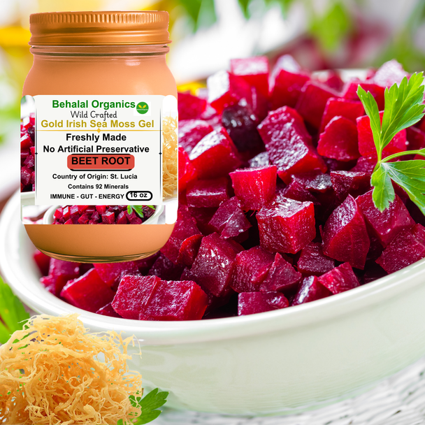 Beet Root and Lemon Irish Sea Moss Gel – Behalal Organics St. Lucia Gold Sea Moss Superfood, vegan and halal supplement for energy and vitality Beet Root and Lemon Irish Sea Moss Gel – Behalal Organics St. Lucia Gold Sea Moss Superfood, vegan and halal supplement for energy and vitality