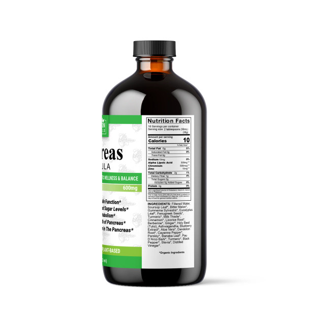 Pancreas Support Formula - Plant-Based Herbal Supplement, 16 oz