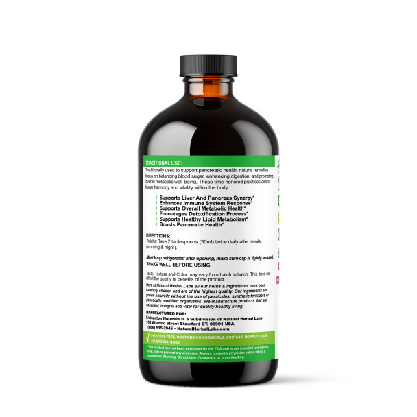 Pancreas Support Formula - Plant-Based Herbal Supplement, 16 oz
