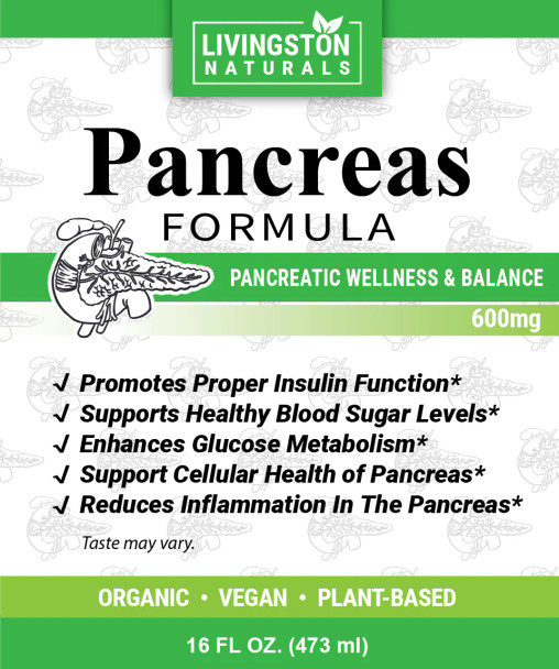 Pancreas Support Formula - Plant-Based Herbal Supplement, 16 oz
