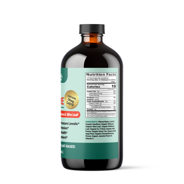 Blood Pressure Support Formula - Plant-Based Herbal Supplement - 16 oz