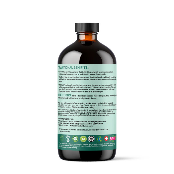 Blood Pressure Support Formula - Plant-Based Herbal Supplement - 16 oz