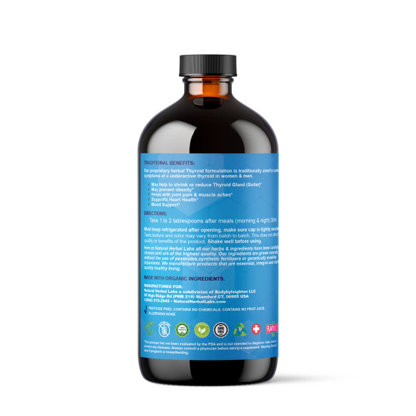 Plant-Based Thyroid Support Formula, 16 oz - Herbal Supplement for Thyroid Health