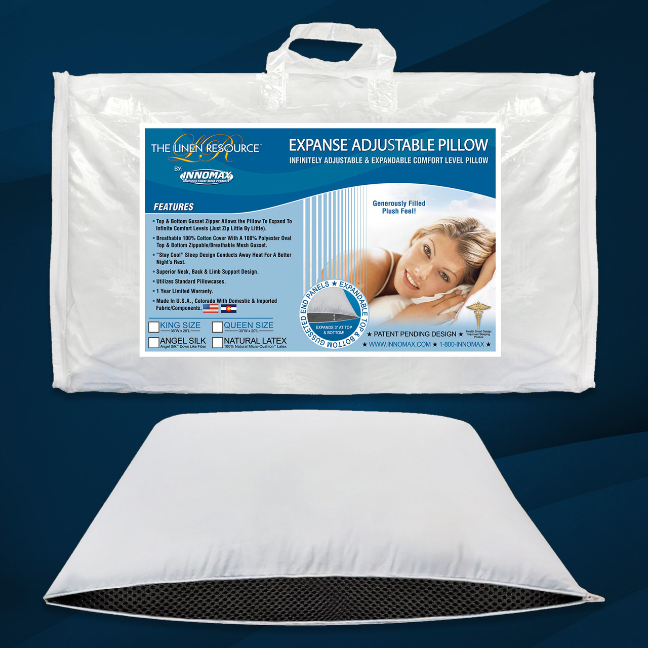 Expanse Adjustable Pillow - Angel Silk Down Like Fiber image