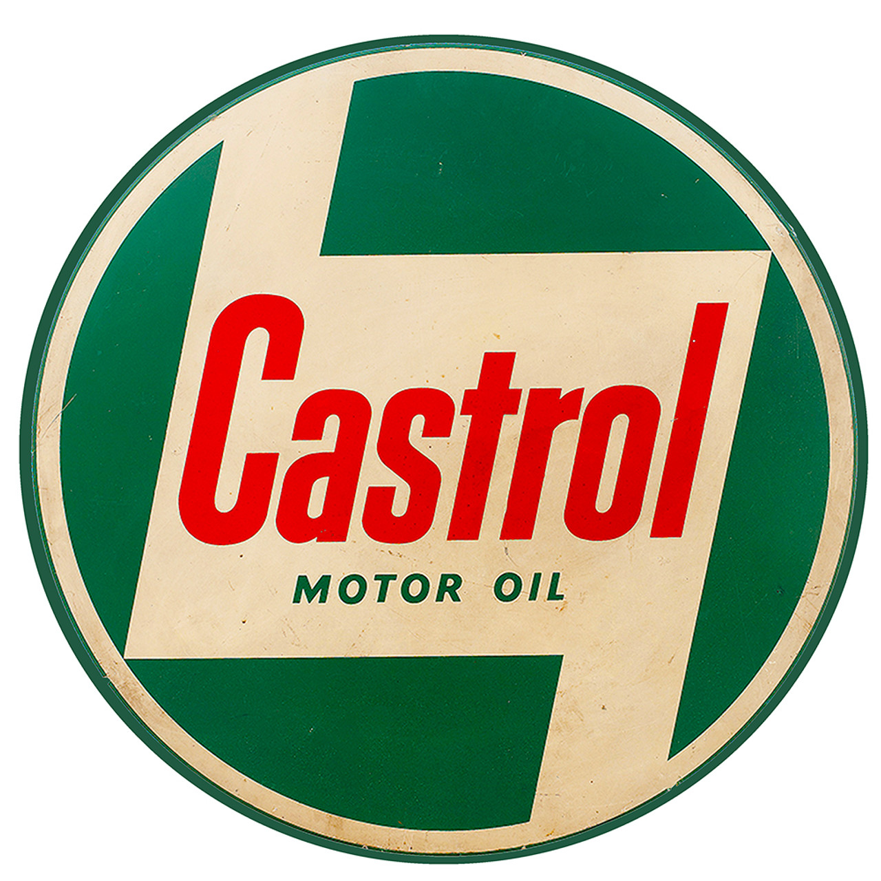 Castrol Motor Oil (Replica) /Aluminum Panel 11" Round Sign w/Shadow