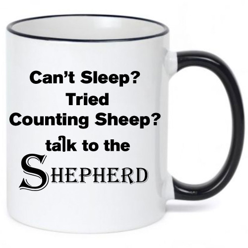 Can't Sleep? Tried Counting Sheep? Talk to the Shepherd / Religious / Inspirational  Mug