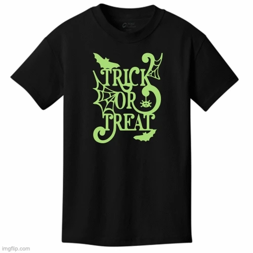 Glow-In-the-Dark Green- Trick or Treat Tee