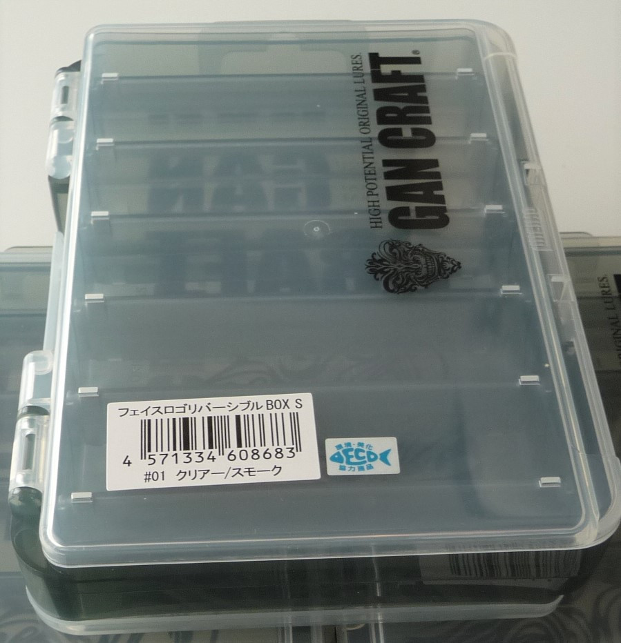 Gan Craft FACE LOGO REVERSIBLE BOX S size # Clear/Smoke NEW