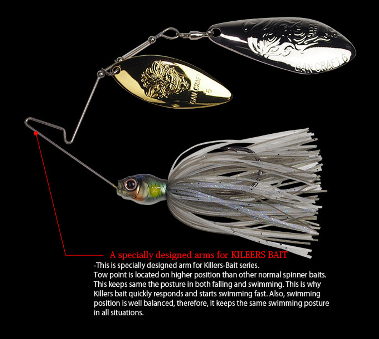 Gan Craft KILLERS BAIT OVER 1/2 oz Spinnerbait NEW - KKJAPANLURE