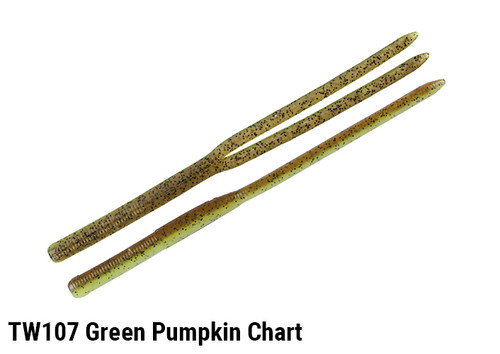 Wyandotte Catchmore Soft Worm – Green Pumpkin Glitter, 4in