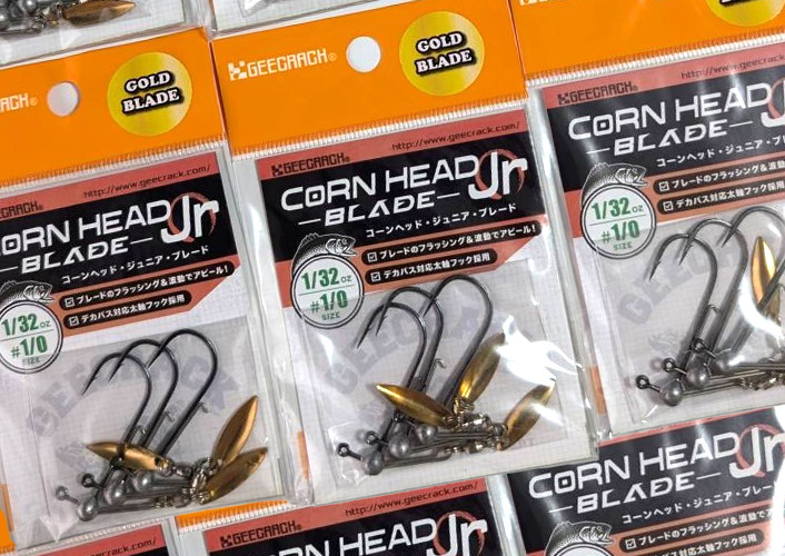 GEECRACK CORN HEAD Jr BLADE, Jackall CLONE FROG/DB UMA FREE 3.8, OSP ORIKANEMUSHI/METAL BLADE JIG 3/8 oz/LOGO MESH CAP added!