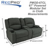 RecPro Charles 67" Powered Double RV Wall Hugger Recliner Sofa RV Loveseat in Cloth