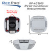 RV non-ducted air conditioner 9.5K BTU plenum measurements.