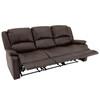 RecPro Charles 80" Triple RV Wall Hugger Recliner Sofa with Drop Down Console