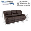 RecPro Charles 80" Triple RV Wall Hugger Recliner Sofa with Drop Down Console