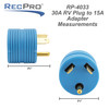 30 Amp RV Plug to 15 Amp Adapter 