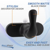 Stylish decorative design. Smooth matte black finish. Easy and fast to install and clean.