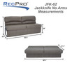 RecPro Charles 62" RV Jackknife Sleeper Sofa with Optional Legs