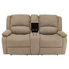 RecPro Charles 67" Double RV Wall Hugger Recliner Sofa with Console in Cloth