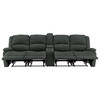 RecPro Charles 111" Quad Wall Hugger RV Recliner Sofa with Two Drop Down Consoles & Cup Holder Console in Cloth