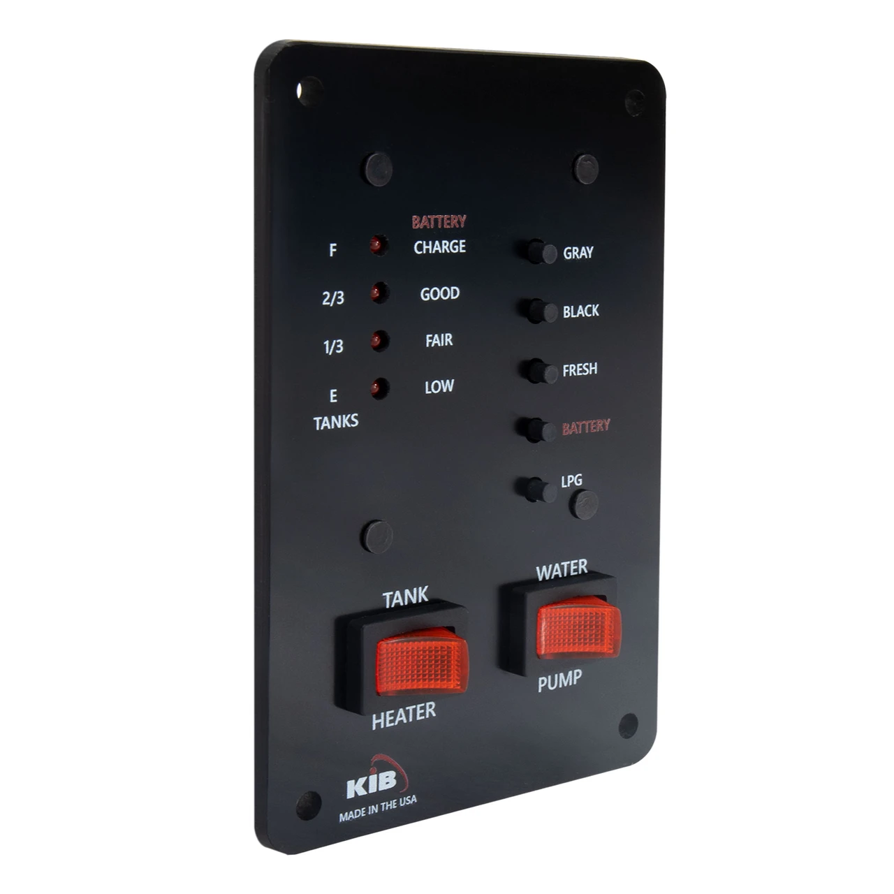 RecPro Tank Sensor Monitor Panel M21 – KIB Replacement, 12V, Reads Fresh/Gray/Black Tanks & Battery (White)