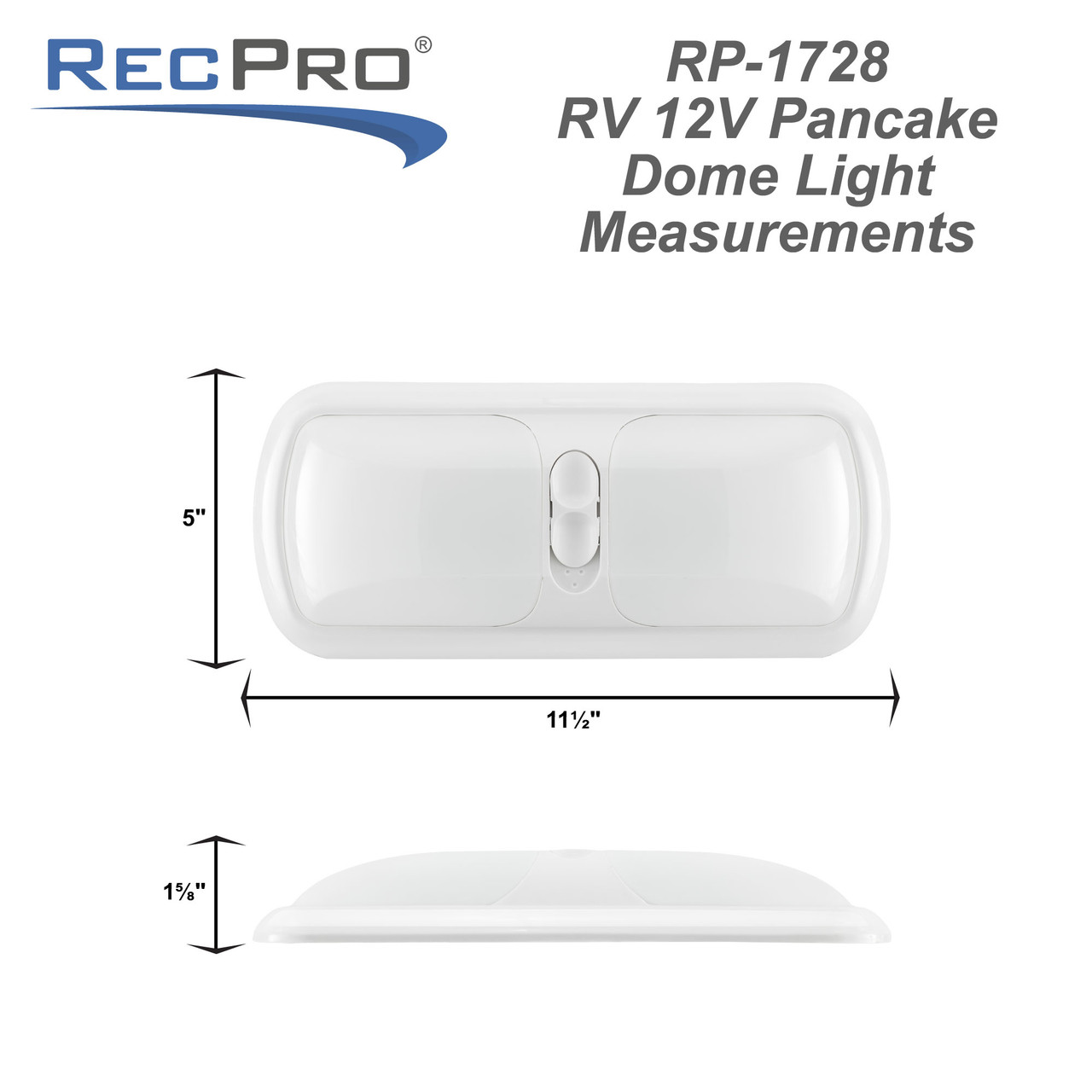 Double Dome 12V RV Light with Switch - RecPro
