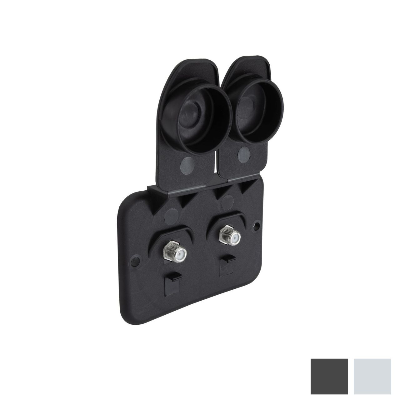 RV Double Cable TV Hookup Coaxial Plate - RecPro