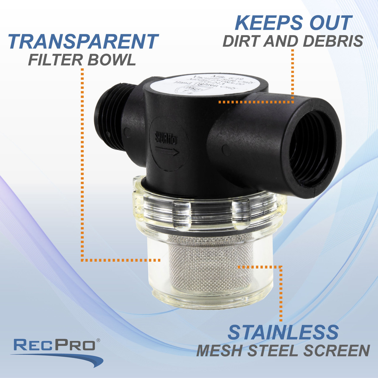 SHURflo 255-213 Twist-On Water Strainer 1/2