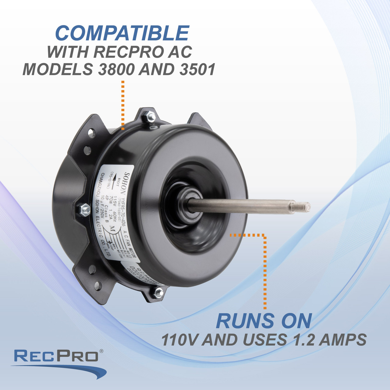 RV Air Conditioner Replacement Inside Fan Motor(3501 & 3800 Series)