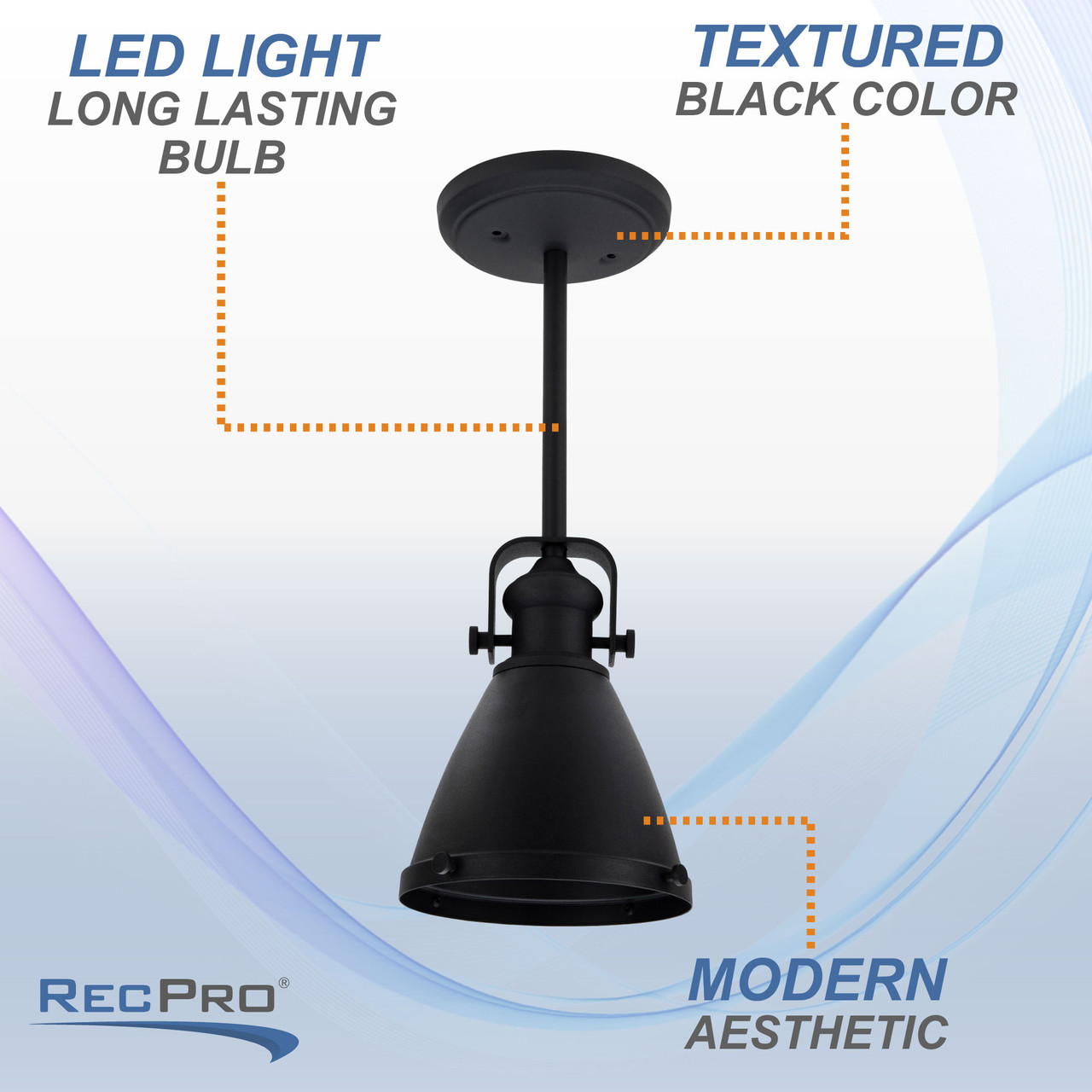 RV Decorative Island Light LED Textured Black - RecPro