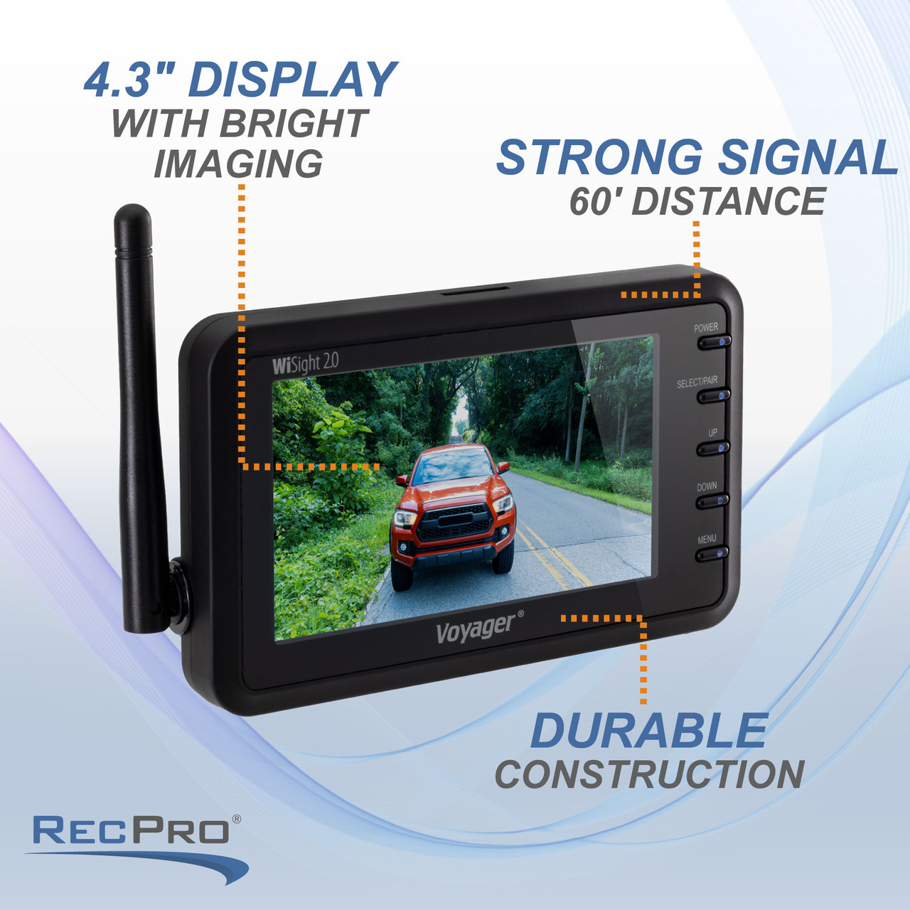 4Ucam Telecamera Retrovisore Wireless HD 1080P Con Monitor DVR 7" Quad-View Per Camper, Rimorchio, IR Night Vision - 4