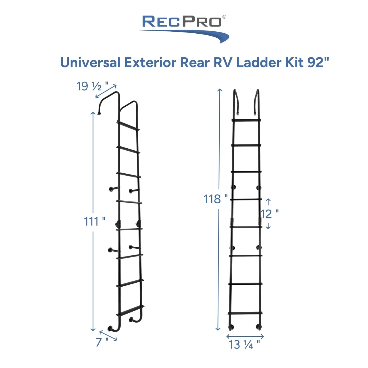 Rec Pro Rv Ladder Universal Exterior Rear RV Ladder Kit 92