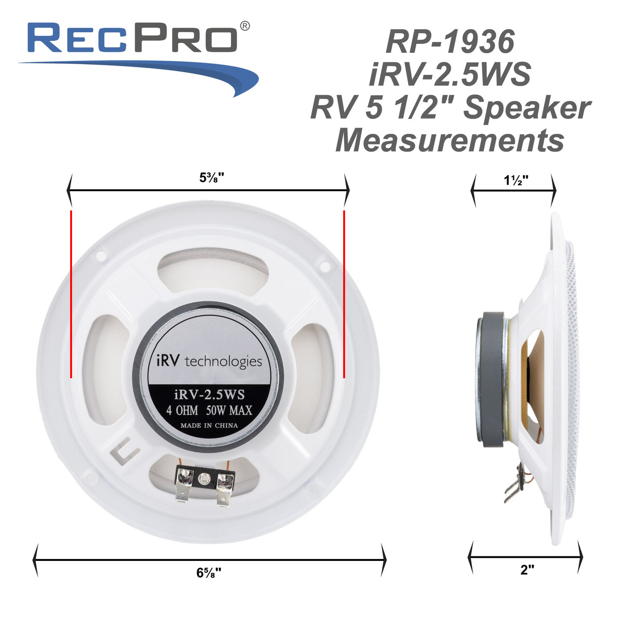 RV Ceiling Speaker White 5.5