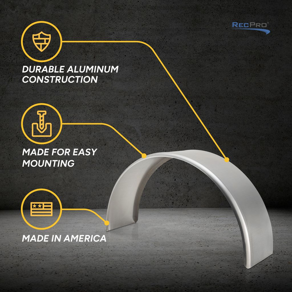Aluminum Trailer Fenders Single Axle 34