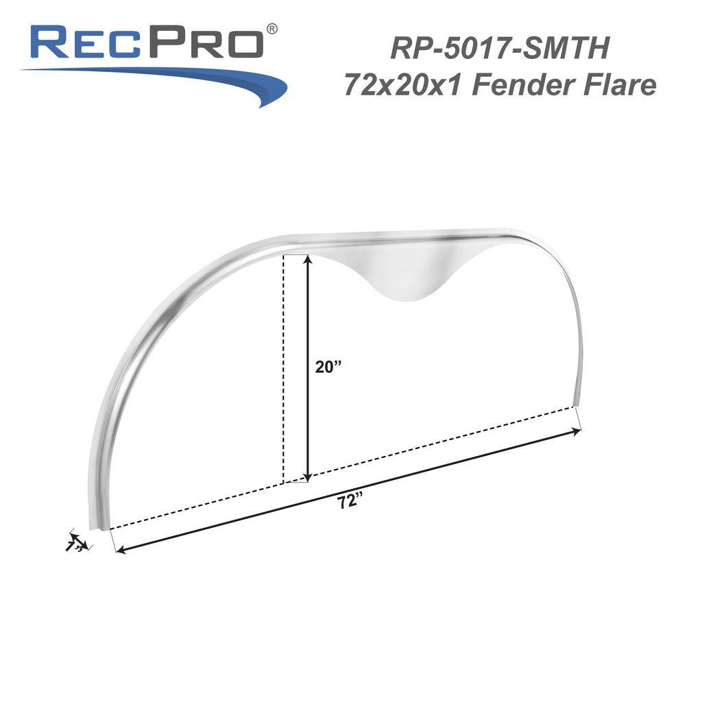 Aluminum Tandem Trailer Fender Flare 72