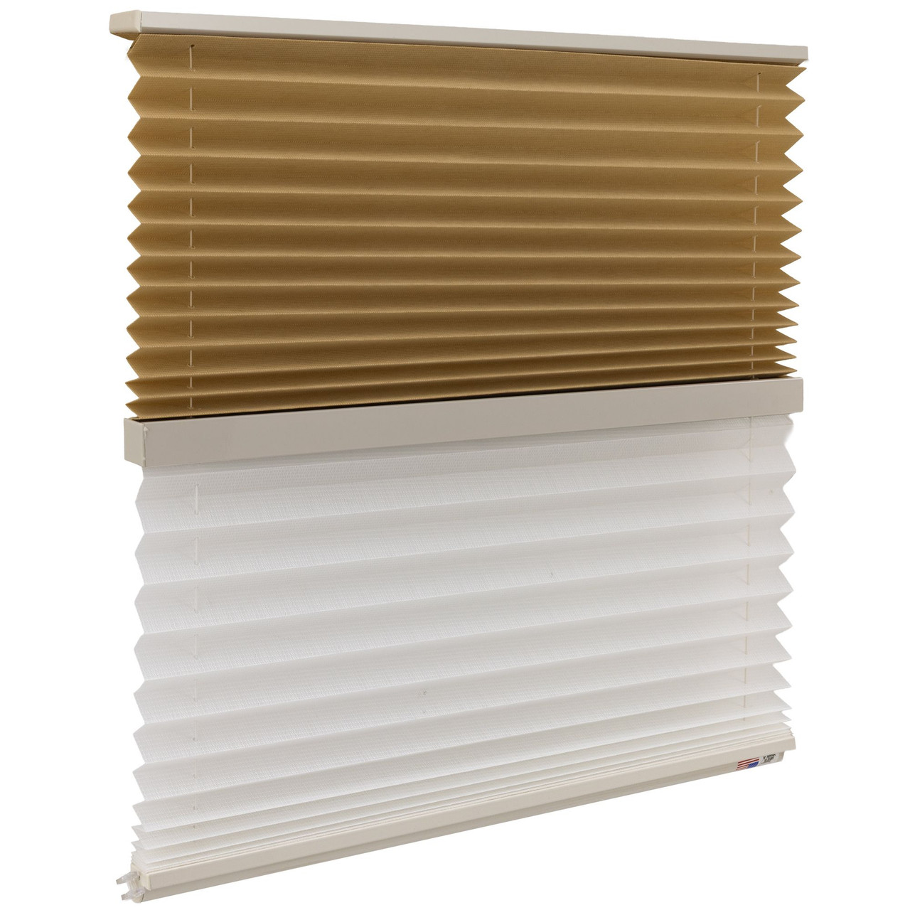 RV Blinds Day & Night Pleated Shades White/Tan Stitchbond - RecPro