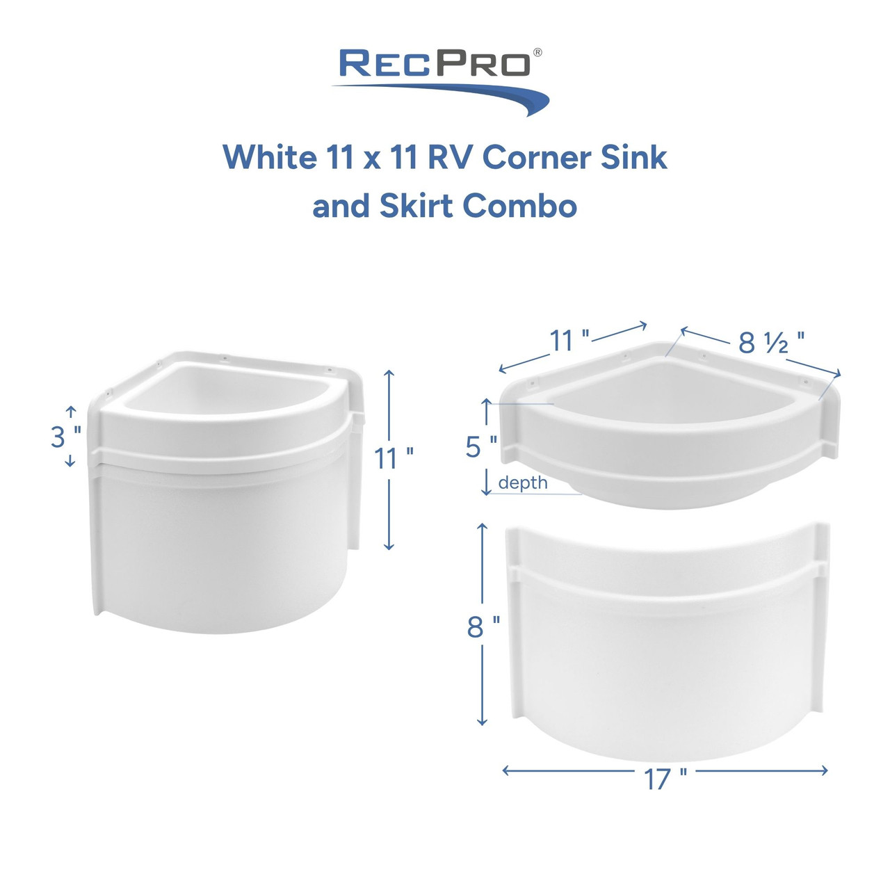 rinkさま専用 RV Corner Sink and Skirt Combo for Shower Surround - RecPro