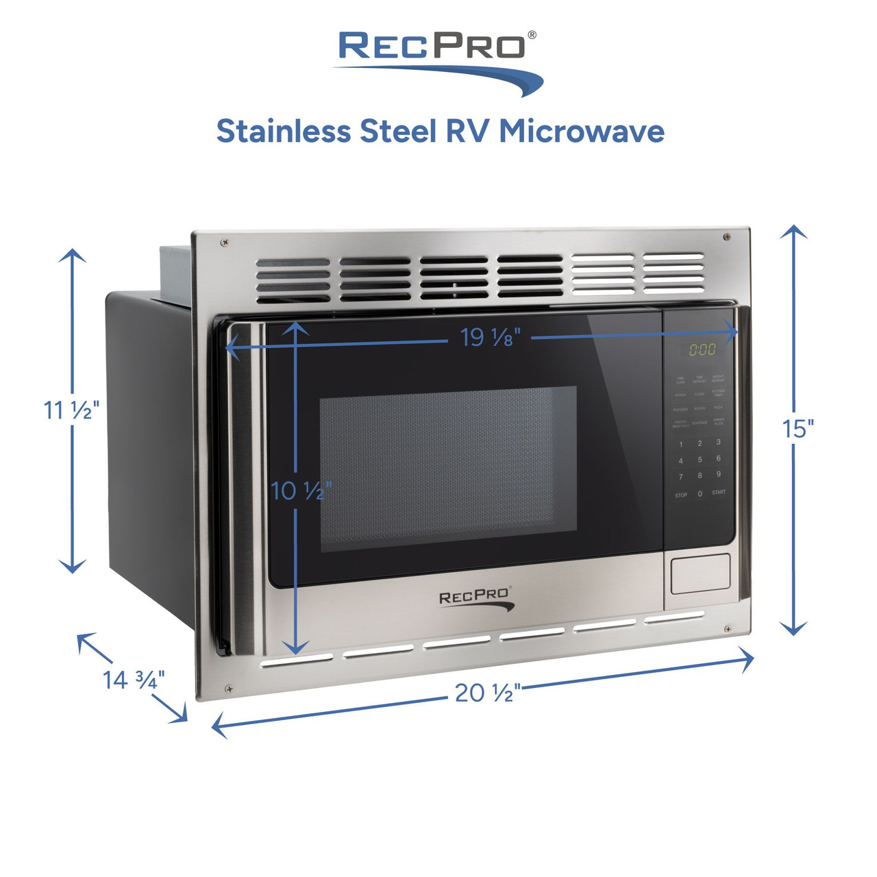 RV Microwave Stainless Steel 1.0 cu. ft. Replaces High Pointe and