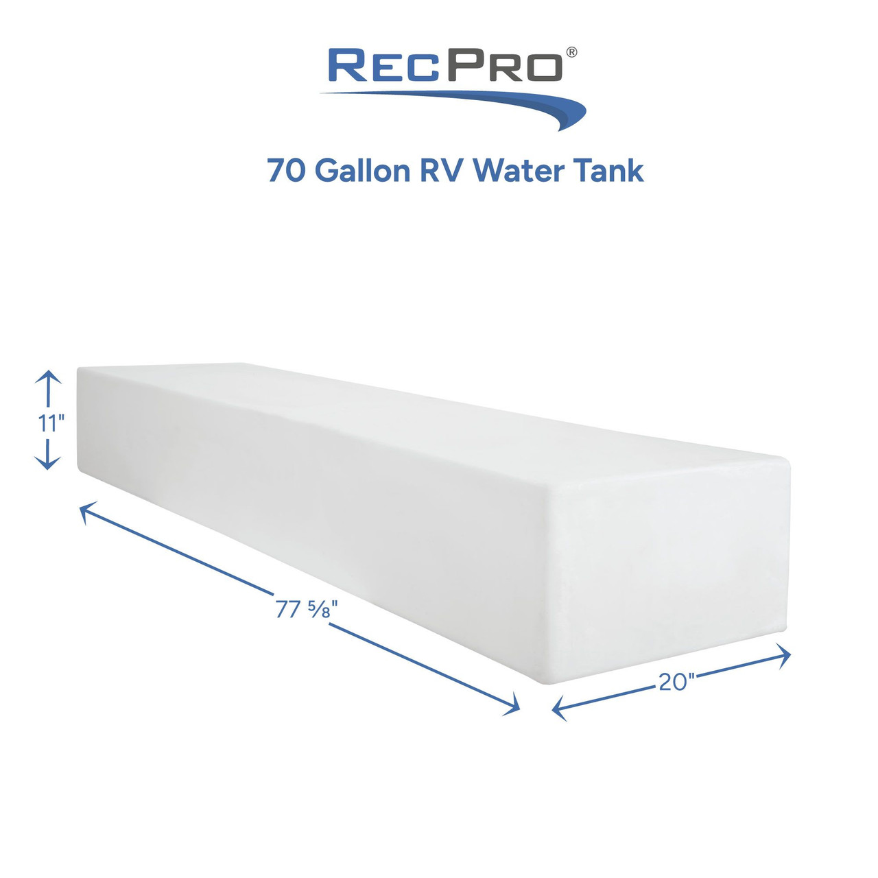 70 Gallon RV Water Tank 77 5/8