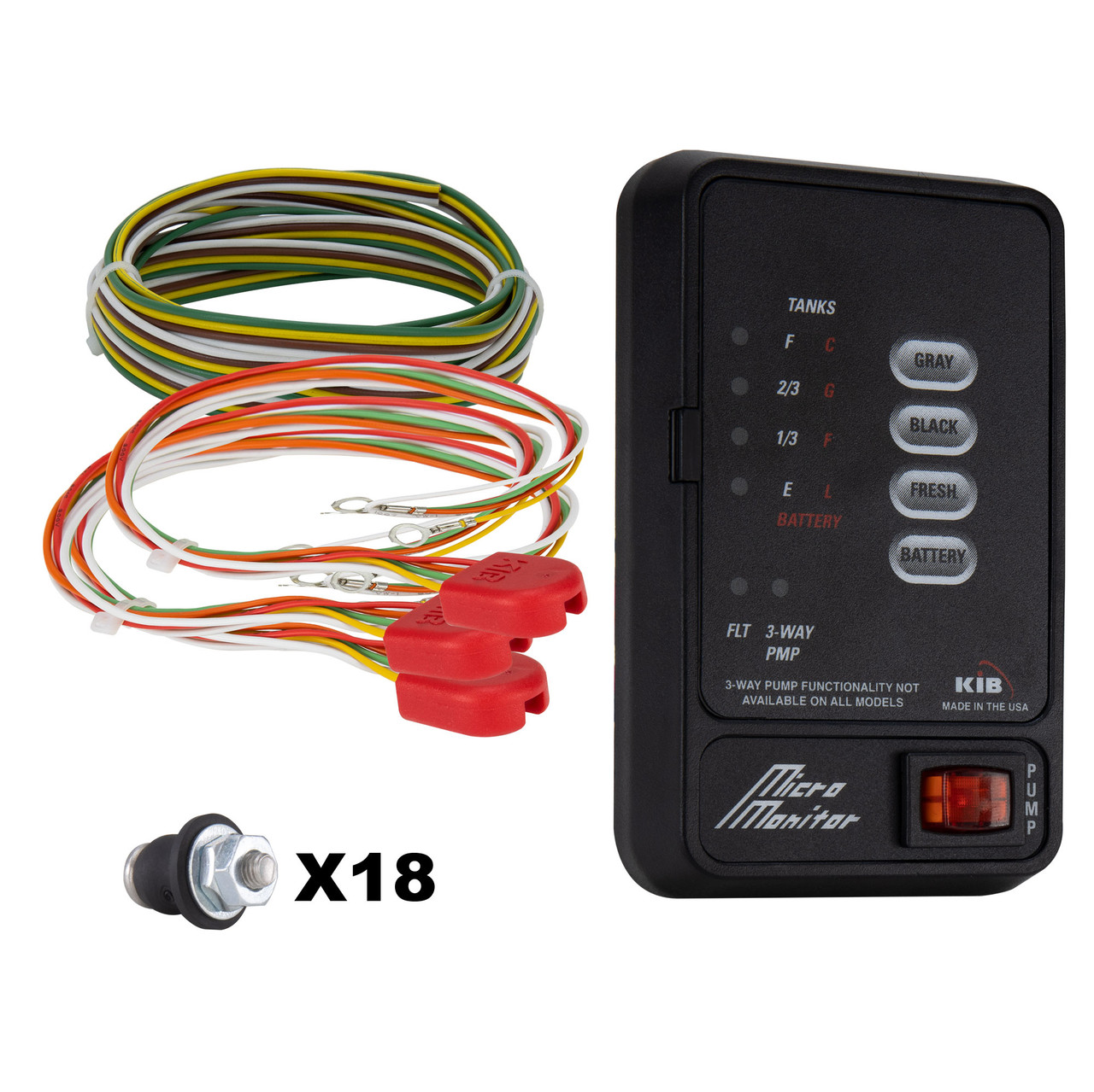 RecPro RV Tank Sensor Monitor Panel M21 | KIB Replacement | Includes Wire Harness Kit | Level Sensor | Fresh Water or Holding Tank Level Sensor