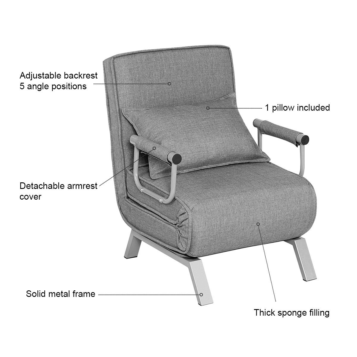 Rv Convertible Sofa Bed Folding Arm Chair Recpro