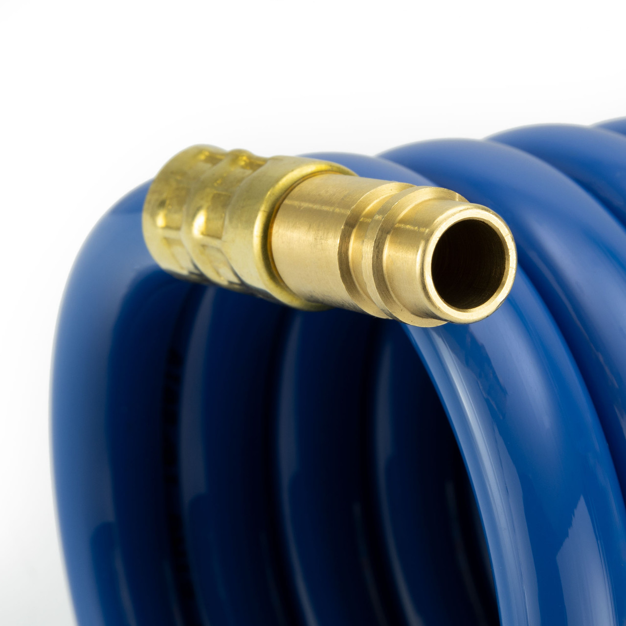 RV Exterior Shower Hose 15' Coiled Blue Water Hose RecPro