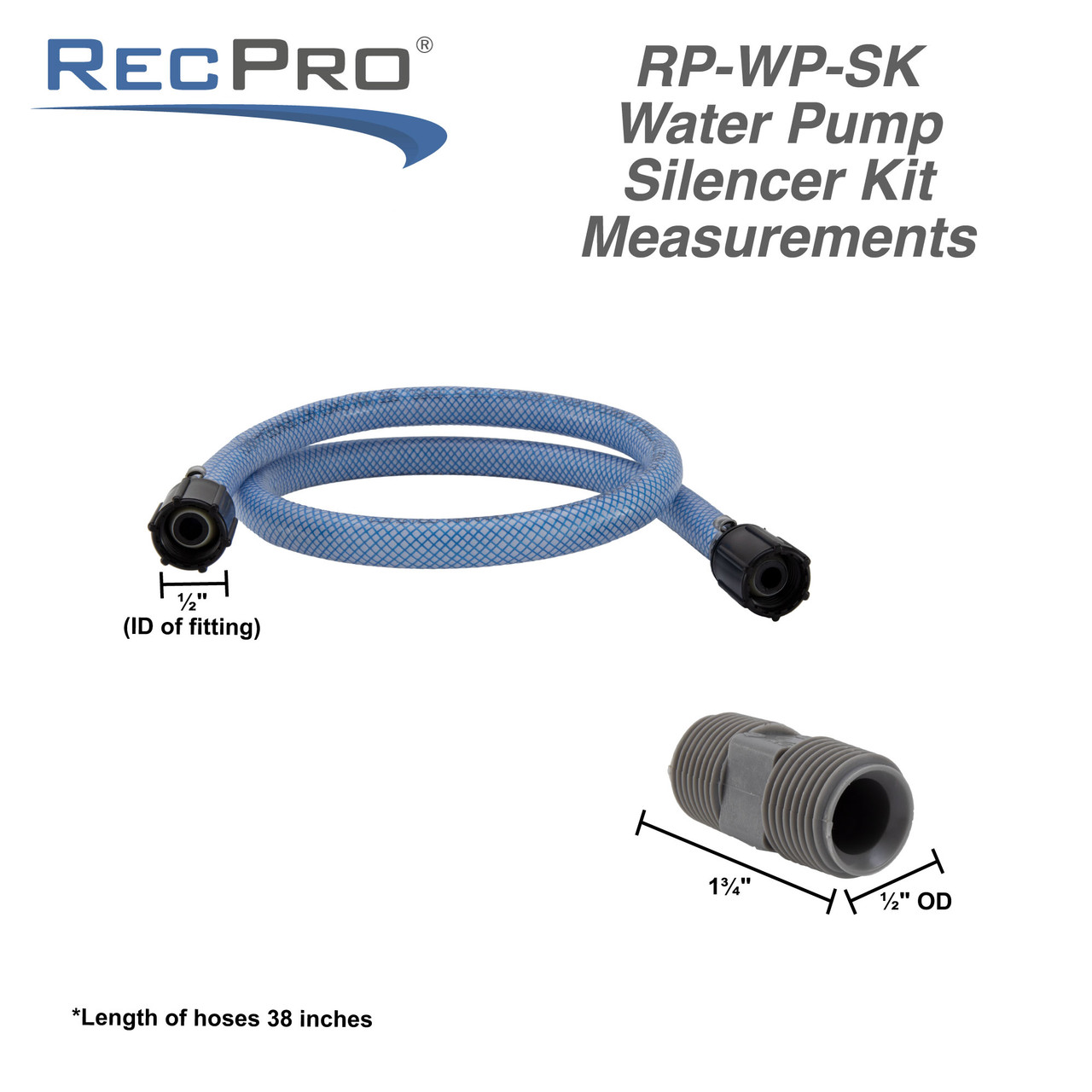 Recpro Rv Water Pump Silencer Hose Kit Recpro