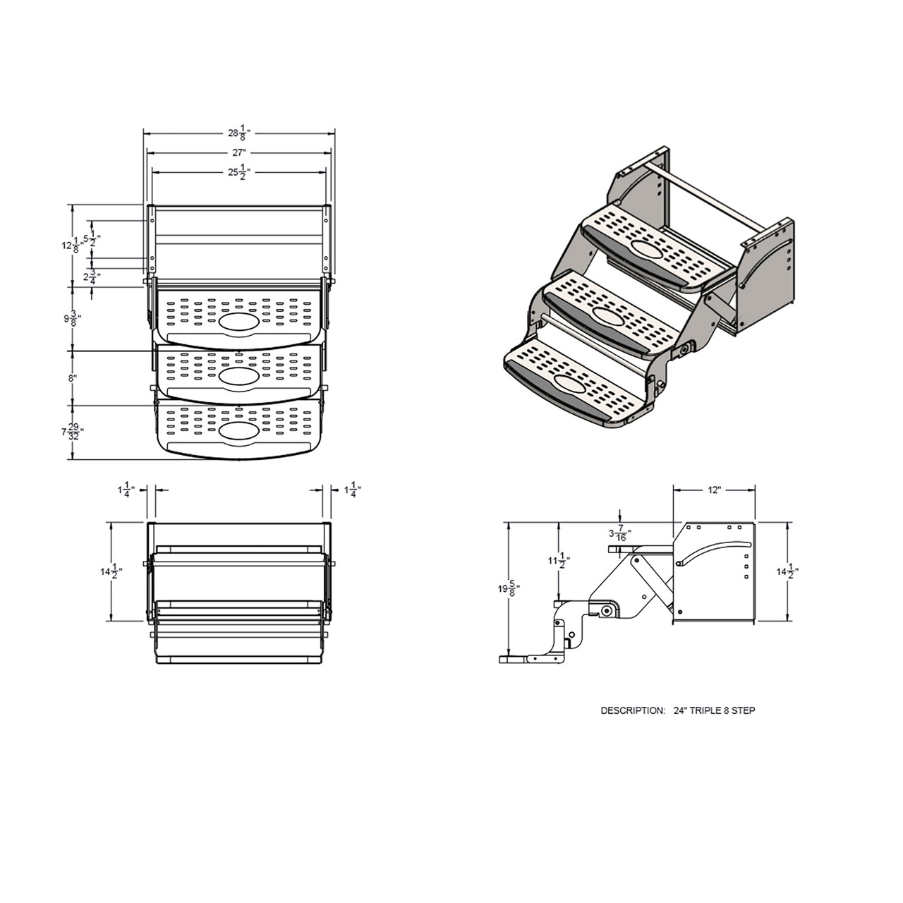 RV Steps 24 Single Step in Black - RecPro