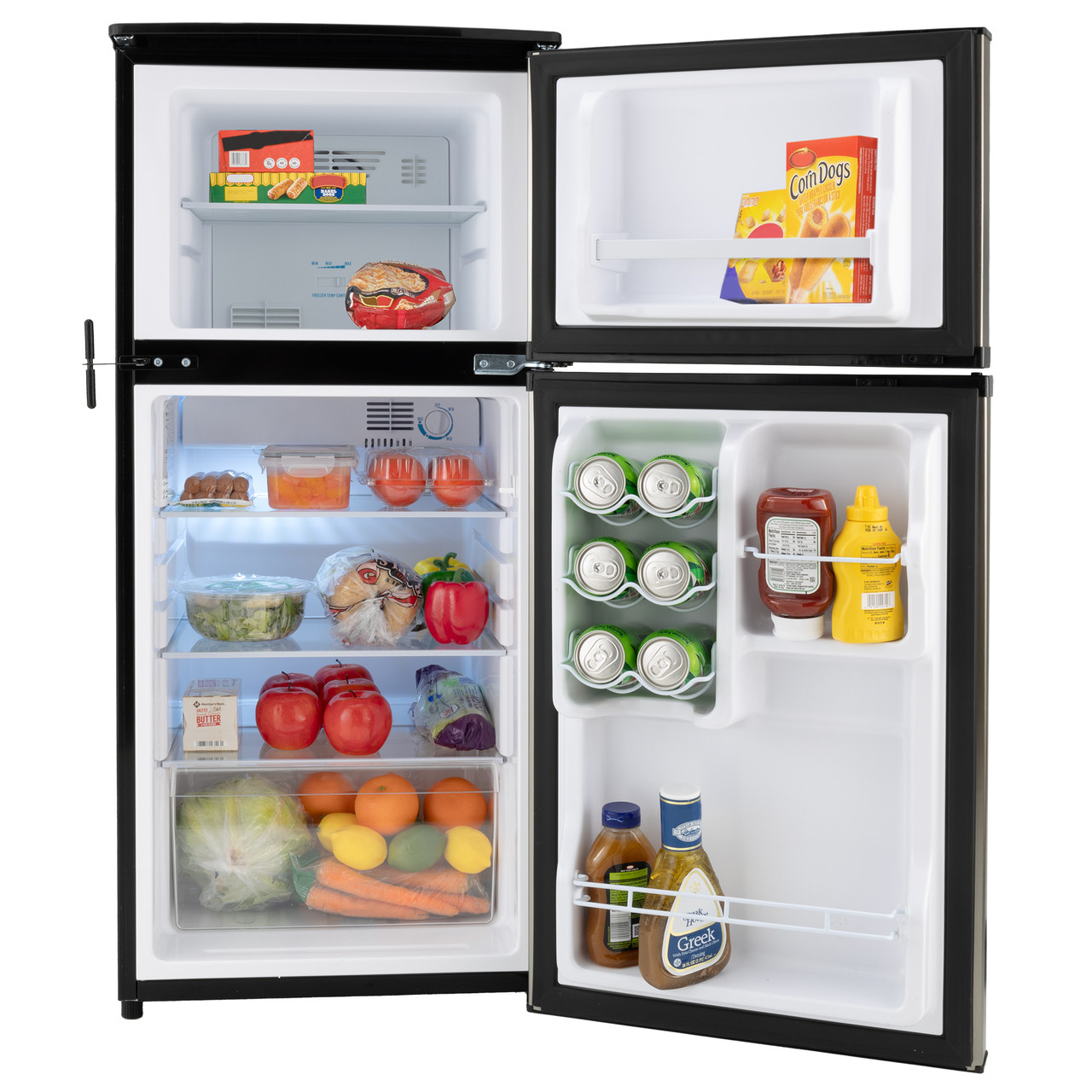 2 Doors Cold-Rolled Sheet Compact Refrigerator, White