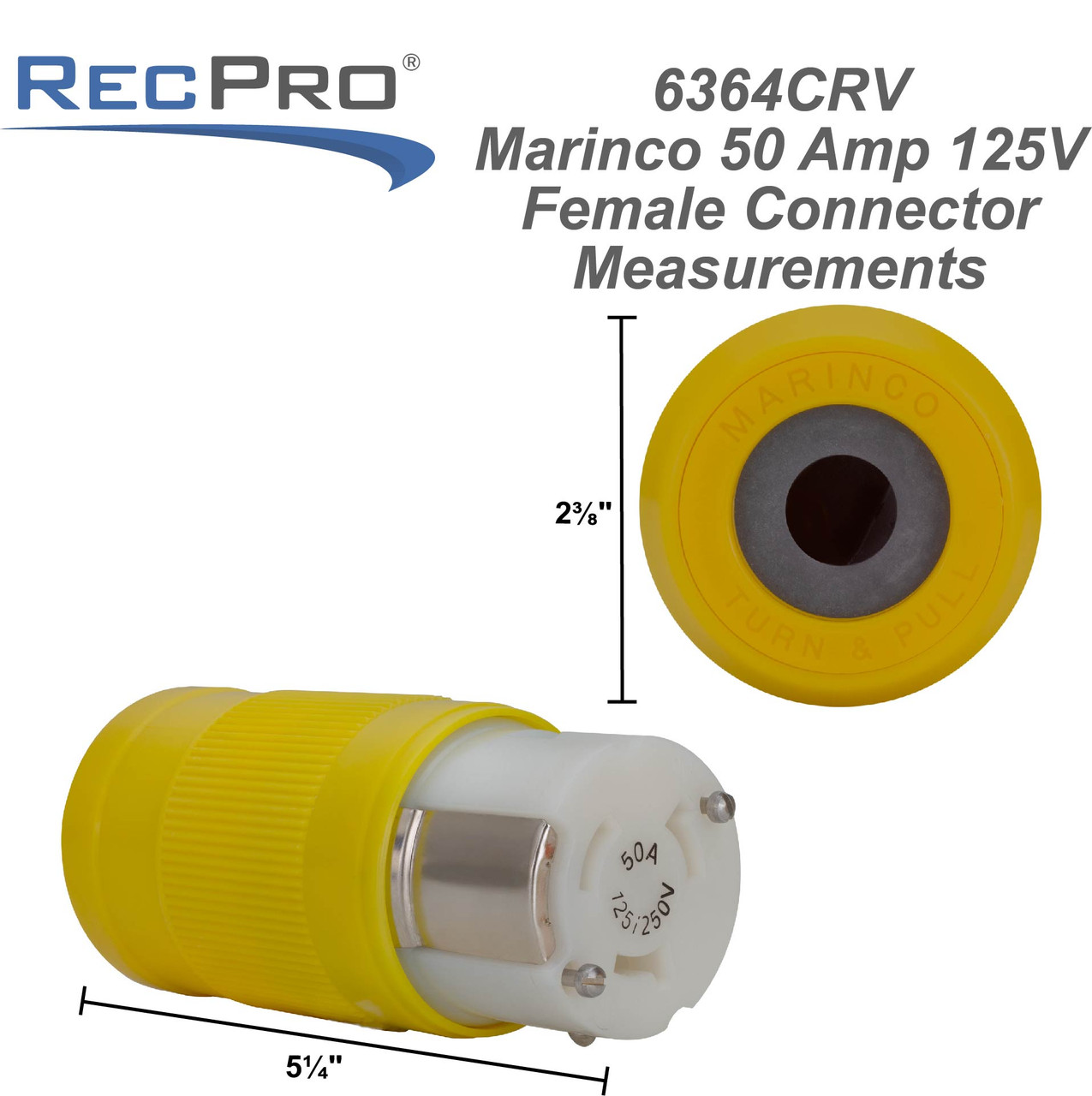 Marinco 6364CRV 50 Amp Female Connector Ship for sale online 