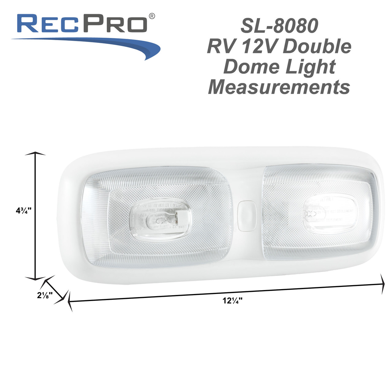 12V Double Dome Pancake RV Light - RecPro