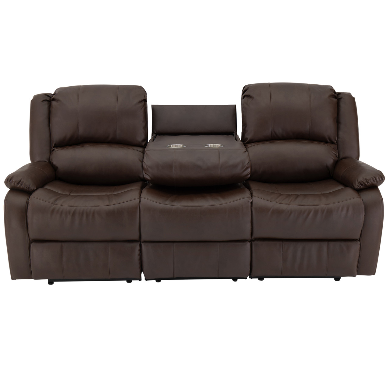 RecPro Charles 80" Triple RV Wall Hugger Recliner Sofa with Drop Down