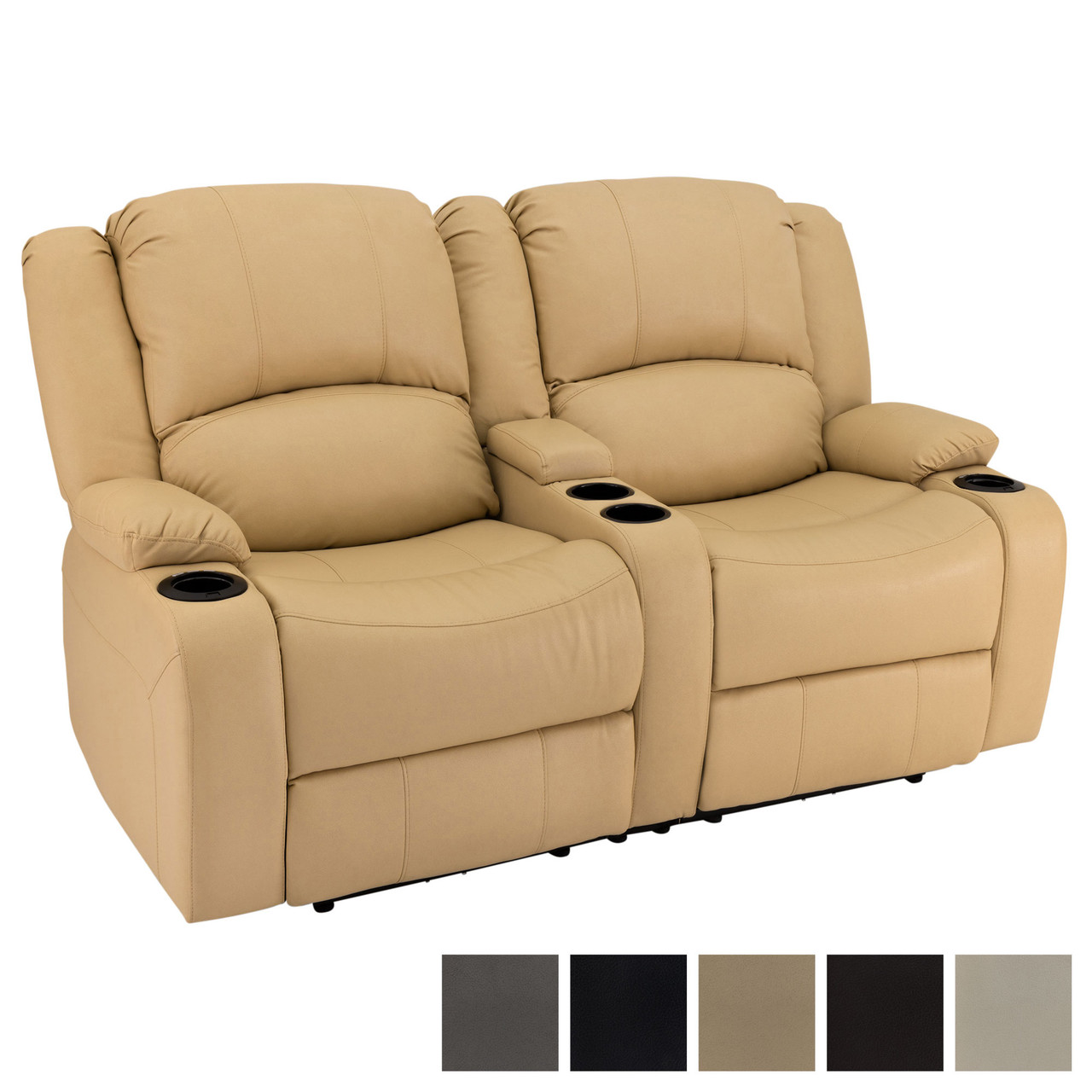 RecPro Charles 67 Double RV Wall Hugger Recliner Sofa with